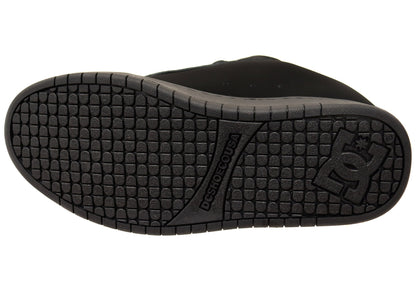DC Shoes Mens Court Graffik Leather Lace Up Shoes Black Black Black