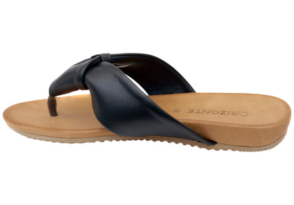 Orizonte Smilestep Womens Comfortable European Leather Thongs Sandals