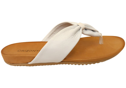Orizonte Smilestep Womens Comfortable European Leather Thongs Sandals