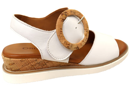 Orizonte Harmonyfeel Womens Comfortable European Leather Wedge Sandals