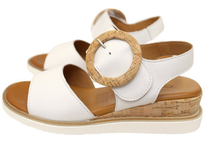 Orizonte Harmonyfeel Womens Comfortable European Leather Wedge Sandals