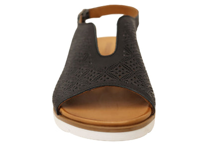 Orizonte Fleurflex Womens Comfortable European Leather Sandals