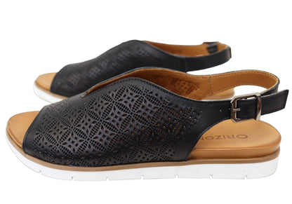 Orizonte Fleurflex Womens Comfortable European Leather Sandals