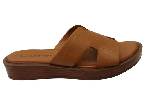 Orizonte Vividvibe Womens Comfortable European Leather Slides Sandals