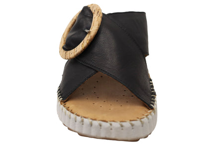 Orizonte Noblenest Womens Comfortable European Leather Slides Sandals