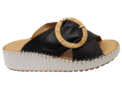 Orizonte Noblenest Womens Comfortable European Leather Slides Sandals