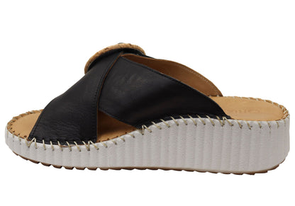 Orizonte Noblenest Womens Comfortable European Leather Slides Sandals