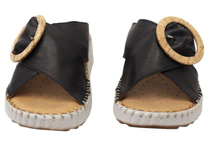 Orizonte Noblenest Womens Comfortable European Leather Slides Sandals