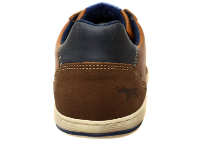 Wild Rhino Crest Mens Comfortable Leather Lace Up Casual Shoes