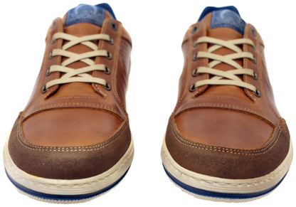 Wild Rhino Crest Mens Comfortable Leather Lace Up Casual Shoes