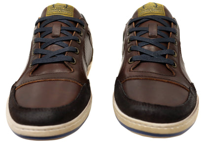 Wild Rhino Crest Mens Comfortable Leather Lace Up Casual Shoes