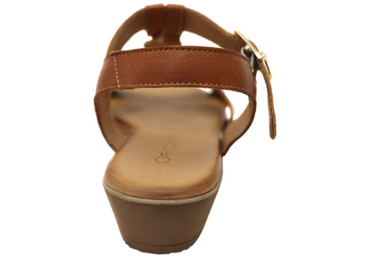 Orizonte Billyease Womens Comfortable European Leather Wedge Sandals