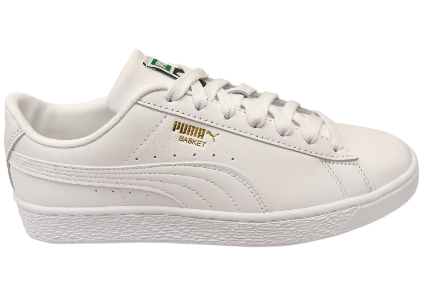 Puma Mens Basket Classic XXI Comfortable White Lace Up Sneakers