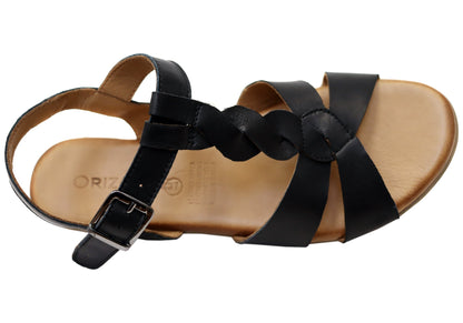 Orizonte Billyease Womens Comfortable European Leather Wedge Sandals