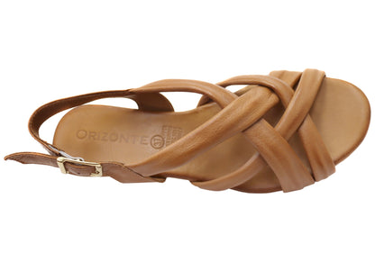 Orizonte Comfea Womens Comfortable European Leather Low Heel Sandals