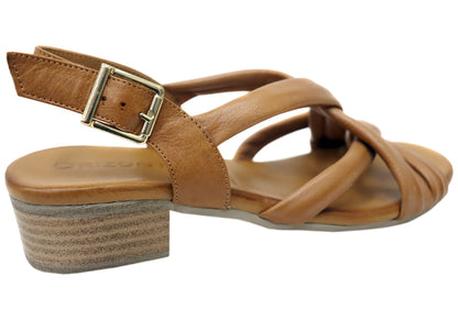Orizonte Comfea Womens Comfortable European Leather Low Heel Sandals