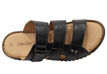 Orizonte Willowflex Womens Comfortable European Leather Slides Sandals