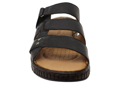 Orizonte Willowflex Womens Comfortable European Leather Slides Sandals