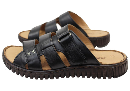 Orizonte Willowflex Womens Comfortable European Leather Slides Sandals
