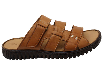 Orizonte Willowflex Womens Comfortable European Leather Slides Sandals