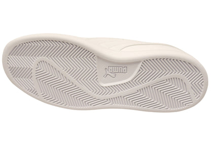 Puma Mens Smash 3.0 L Comfortable White Lace Up Sneakers