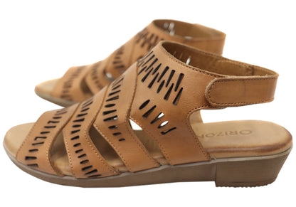 Orizonte Mellowmarch Womens Comfort European Leather Wedge Sandals