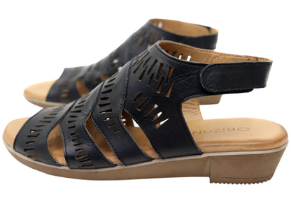 Orizonte Mellowmarch Womens Comfort European Leather Wedge Sandals