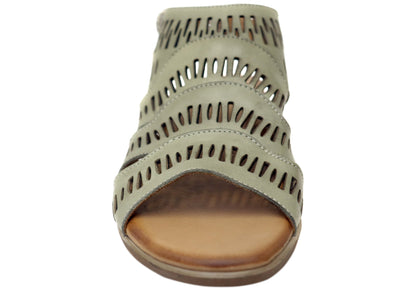Orizonte Mellowmarch Womens Comfort European Leather Wedge Sandals