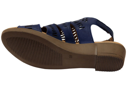 Orizonte Mellowmarch Womens Comfort European Leather Wedge Sandals