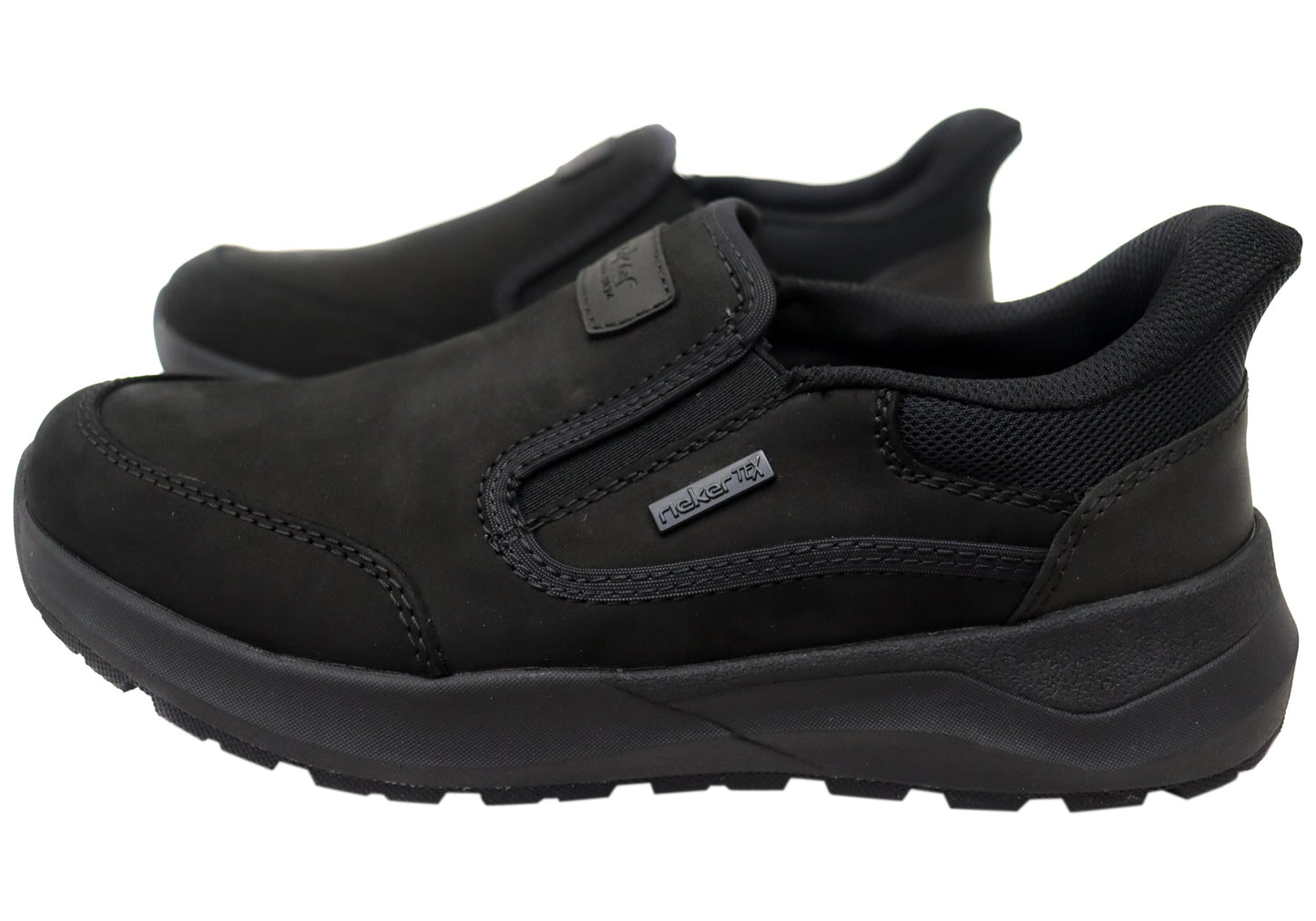 Rieker Mens 06052 Comfortable Leather Extra Wide Fit Slip On Shoes