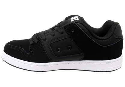 DC Shoes Mens Manteca 4 Comfortable Leather Lace Up Shoes Black White