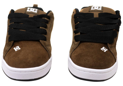 DC Shoes Mens Court Graffik SE Leather Lace Up Shoes Brown White