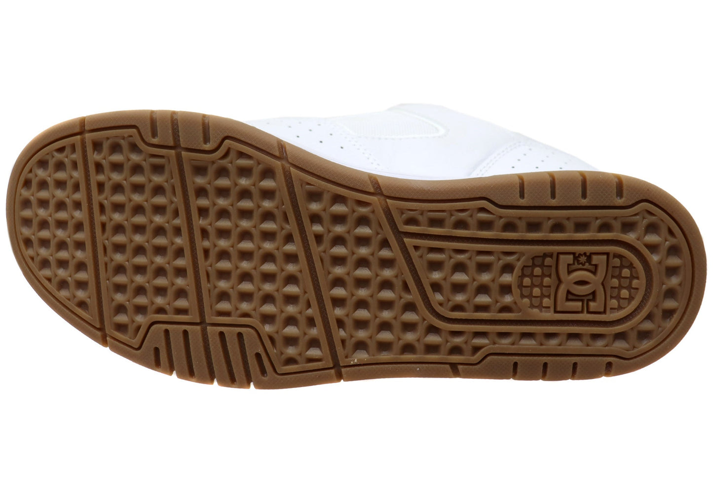 DC Shoes Mens DC Coiler Comfortable Leather Shoes White Black Gum