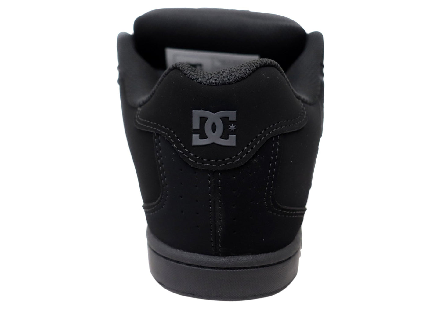 DC Shoes Mens Net Comfortable Leather Lace Up Shoes Black Black Black