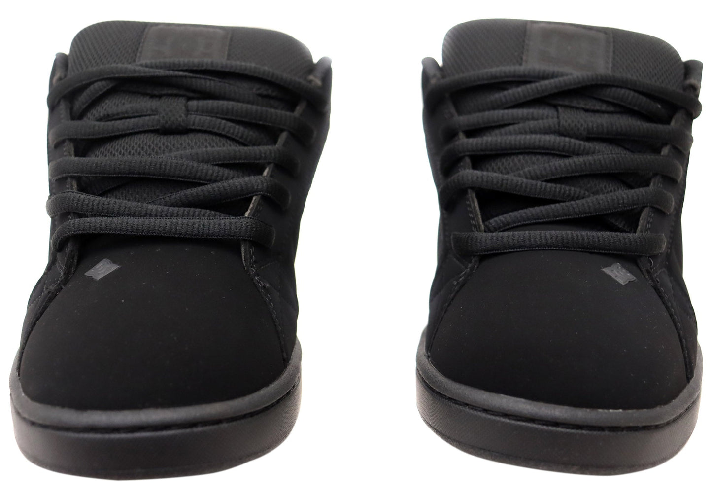 DC Shoes Mens Net Comfortable Leather Lace Up Shoes Black Black Black