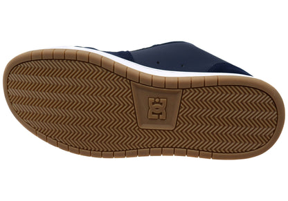 DC Shoes Mens Gaveler 2.0 Comfortable Leather Shoes Navy White Gum