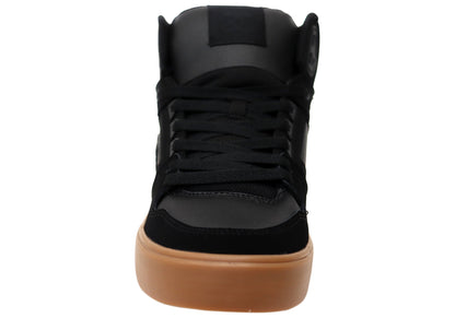 DC Shoes Mens Pure High Top WC Leather Sneakers Black Gum