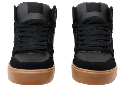DC Shoes Mens Pure High Top WC Leather Sneakers Black Gum