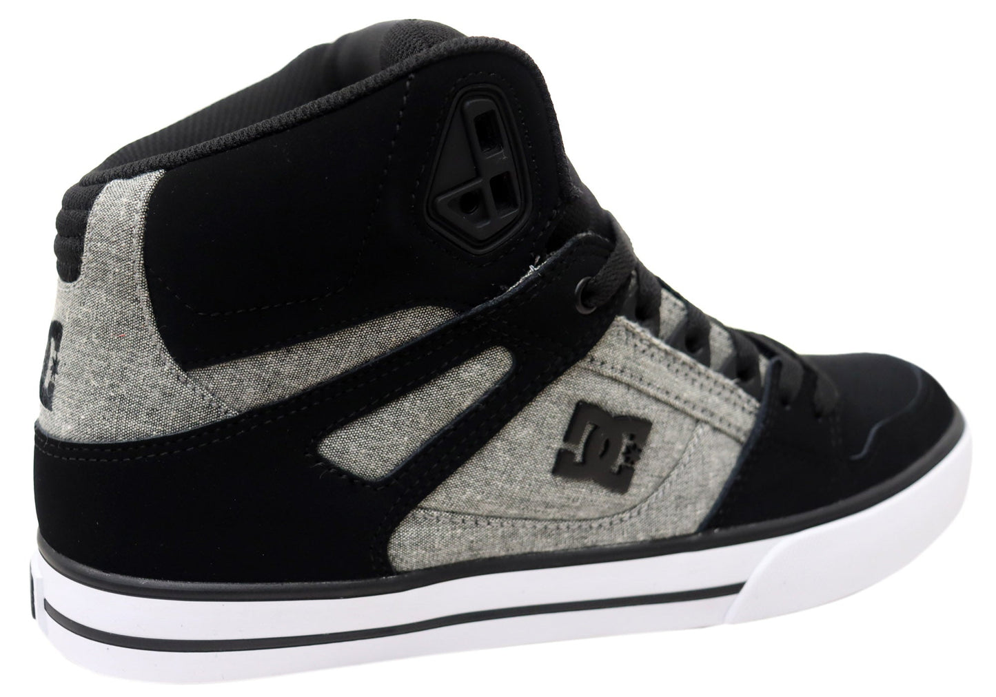 DC Shoes Mens Pure High Top WC Leather Sneakers Black Battleship Armor