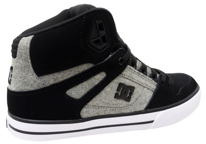 DC Shoes Mens Pure High Top WC Leather Sneakers Black Battleship Armor