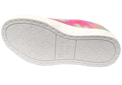 Skechers Kids Girls S Lights Heart Steps Heart Sketch Shoes Pink Multi