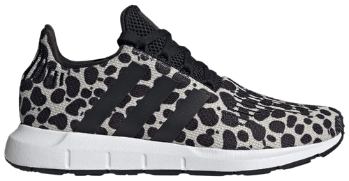 Adidas Women's Black 'Animal Print' Swift Run 1.0 Sneakers, JR0634