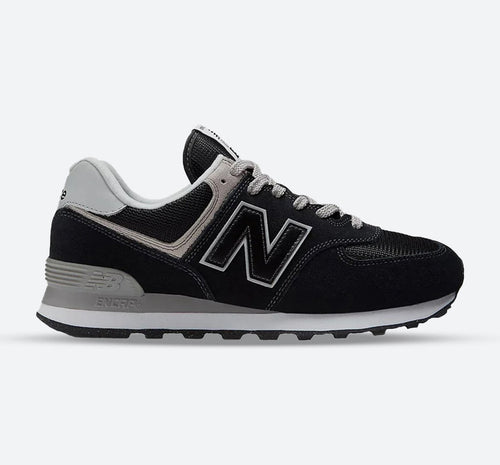 Men's Wide Fit New Balance ML574EVB Walking/Running Trainers - Exclusive - Black/White ENCAP
