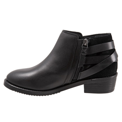 Softwalk Raleigh S2155-001 Womens Black Leather Zipper Ankle & Booties Boots