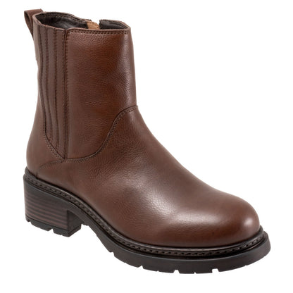 Softwalk Novato S2254-200 Womens Brown Leather Zipper Casual Dress Boots