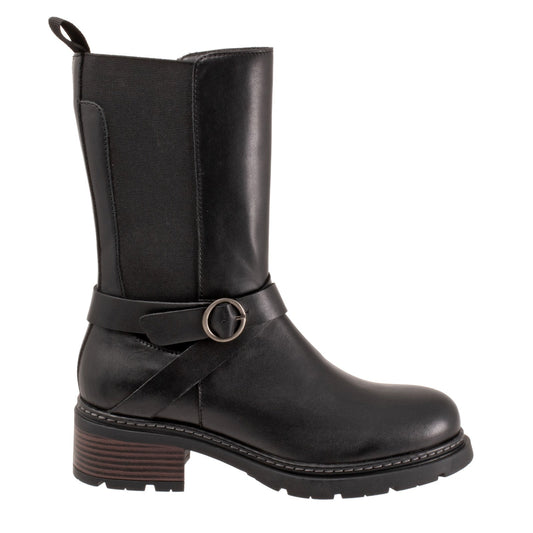 Softwalk Neenah S2255-001 Womens Black Leather Casual Dress Boots