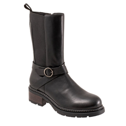 Softwalk Neenah S2255-001 Womens Black Leather Casual Dress Boots