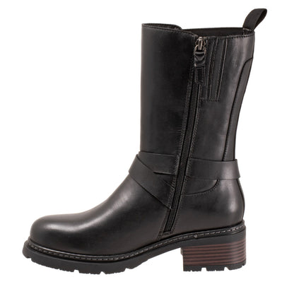 Softwalk Neenah S2255-001 Womens Black Leather Casual Dress Boots