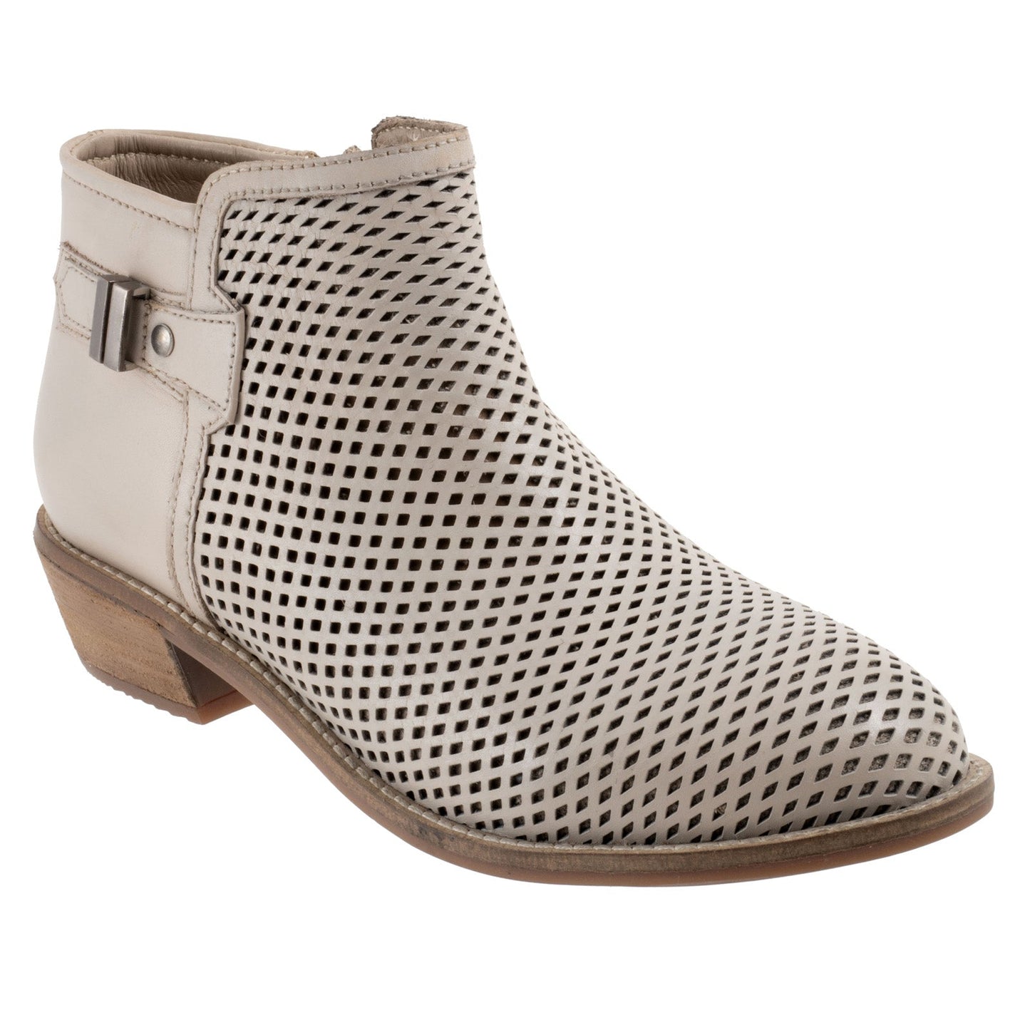 Softwalk Rimini Perf S2315-063 Womens Beige Leather Ankle & Booties Boots