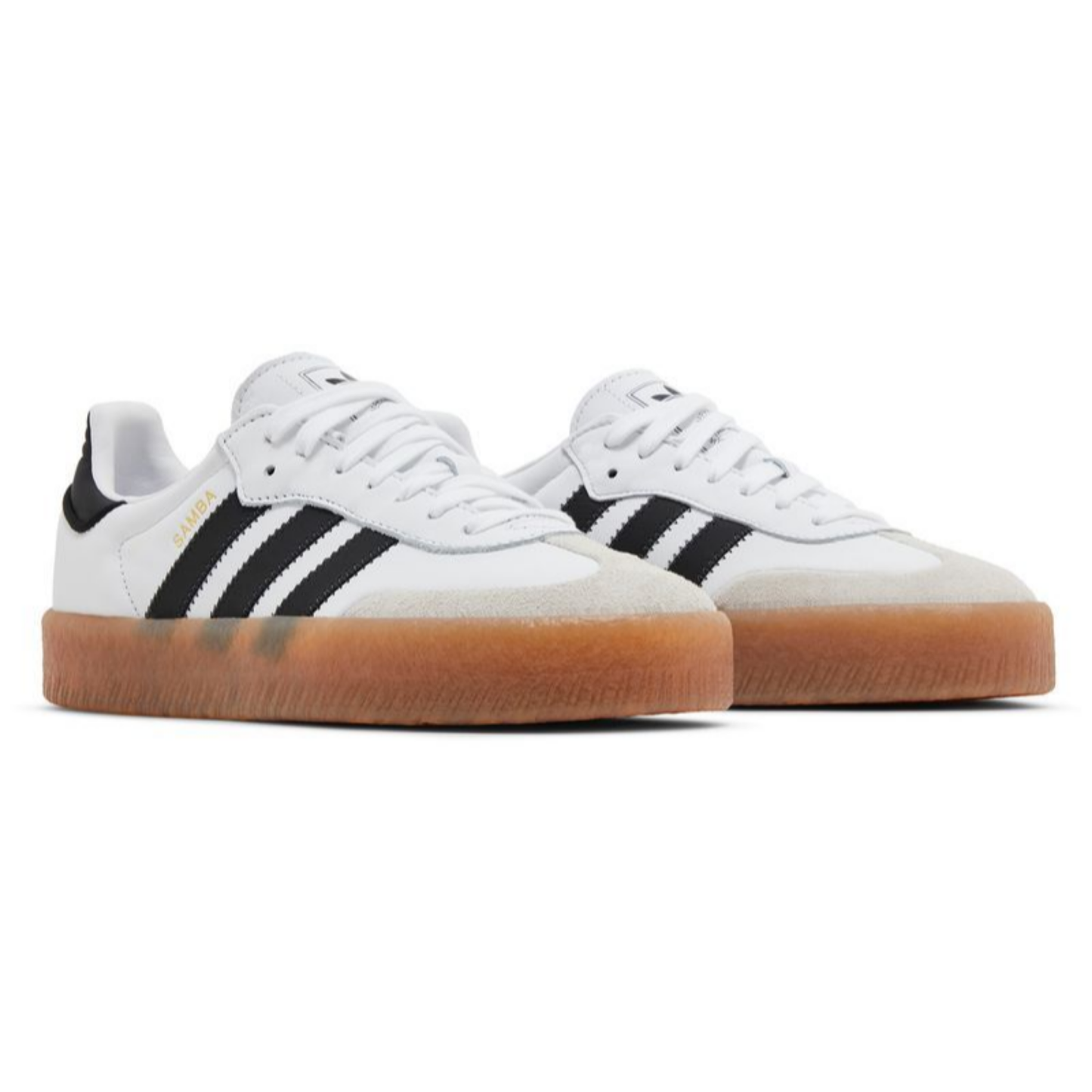 Adidas Originals Women's Sambae Sneakers, White / Black / Gold, JI1349